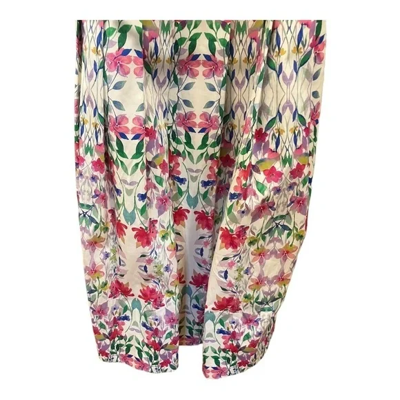 TALBOTS Floral Lined Cotton Sleeveless Dress Belt Pockets Sz 16P - Picture 8 of 11